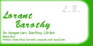 lorant barothy business card
